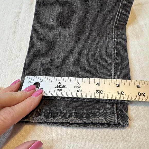 Levis 501S Jeans Womens 24x30 (25x29) Black Button Fly Premium‎ Distressed Denim - Picture 12 of 12